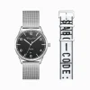 Flash Sale Set Code TS schwarze Uhr und weißes Urban Armband Damen Uhren|Damenuhren